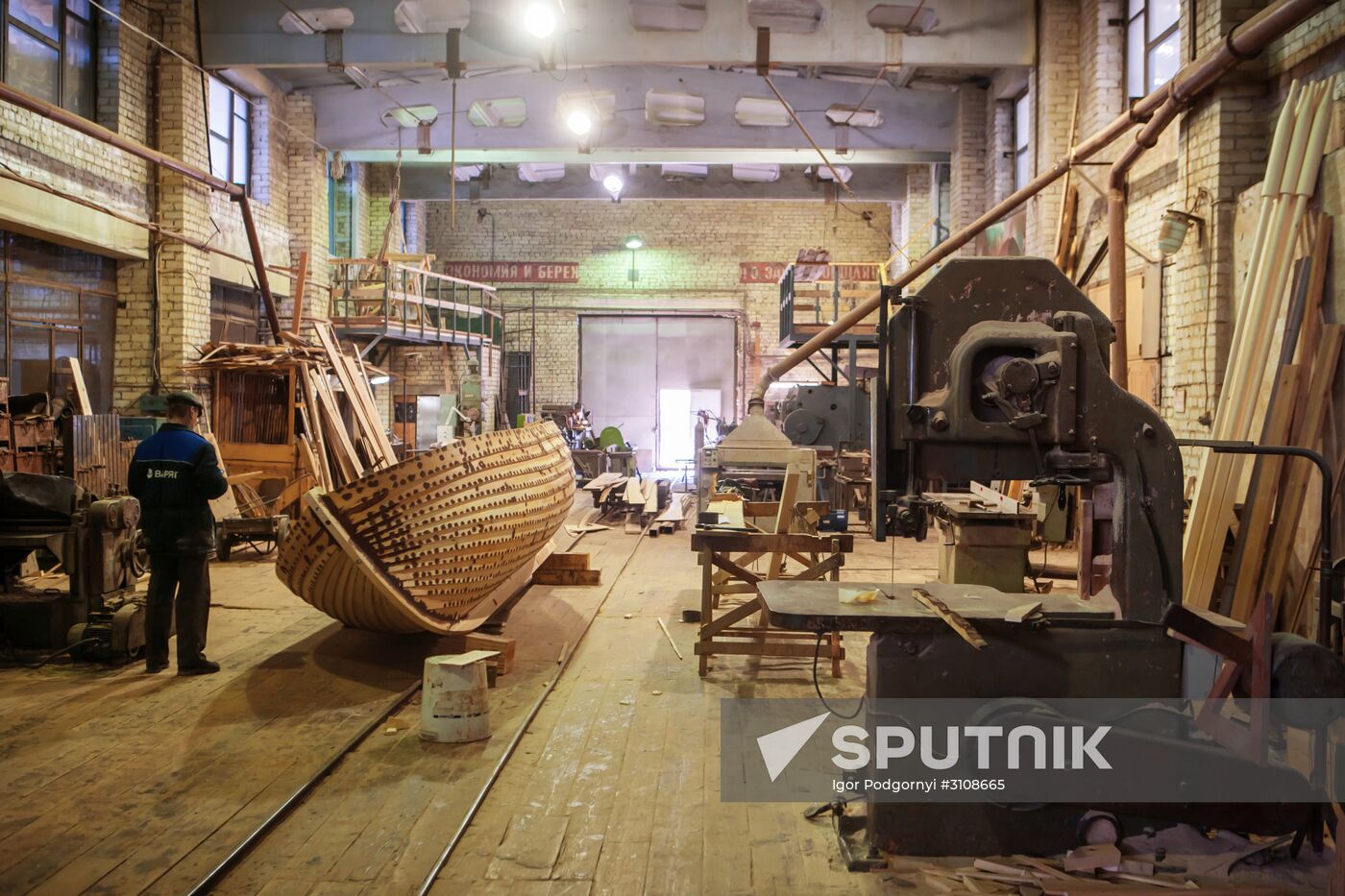 Varyag wooden ship building wharf in Petrozavodsk