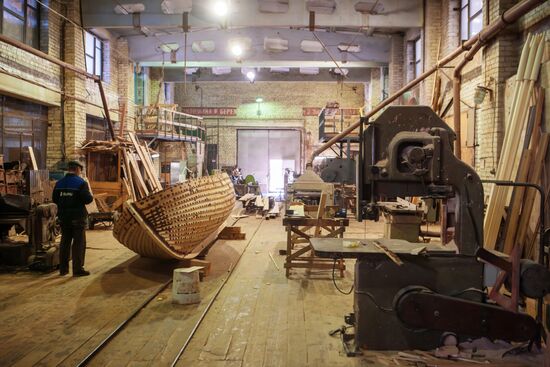 Varyag wooden ship building wharf in Petrozavodsk