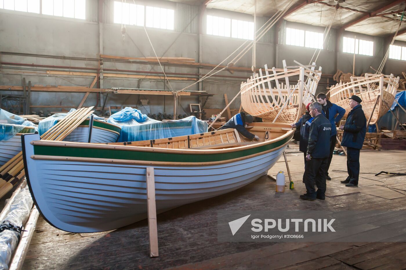 Varyag wooden ship building wharf in Petrozavodsk