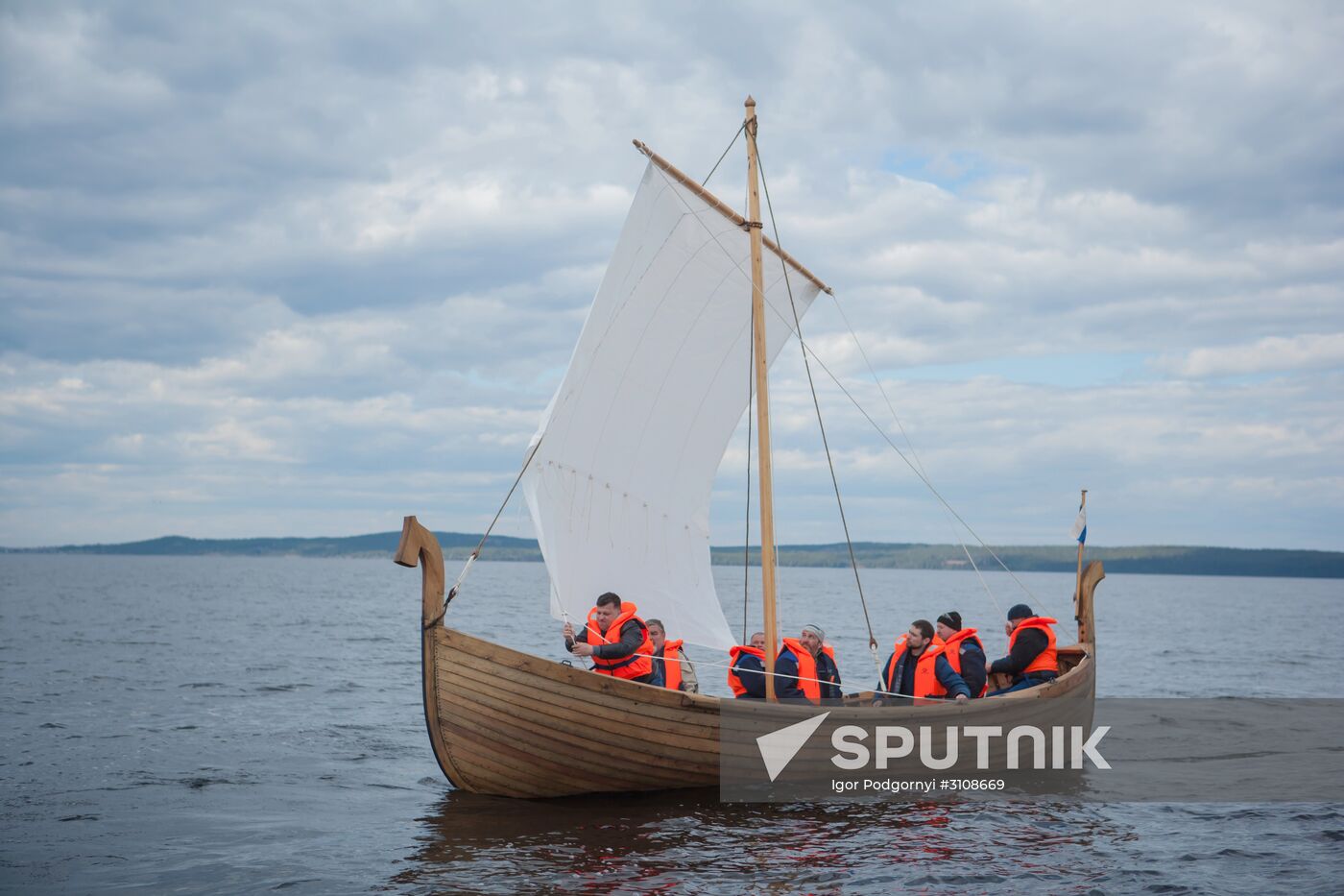Varyag wooden ship building wharf in Petrozavodsk