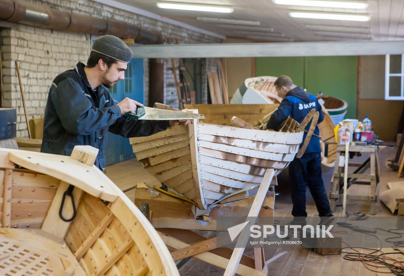 Varyag wooden ship building wharf in Petrozavodsk