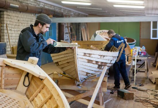 Varyag wooden ship building wharf in Petrozavodsk