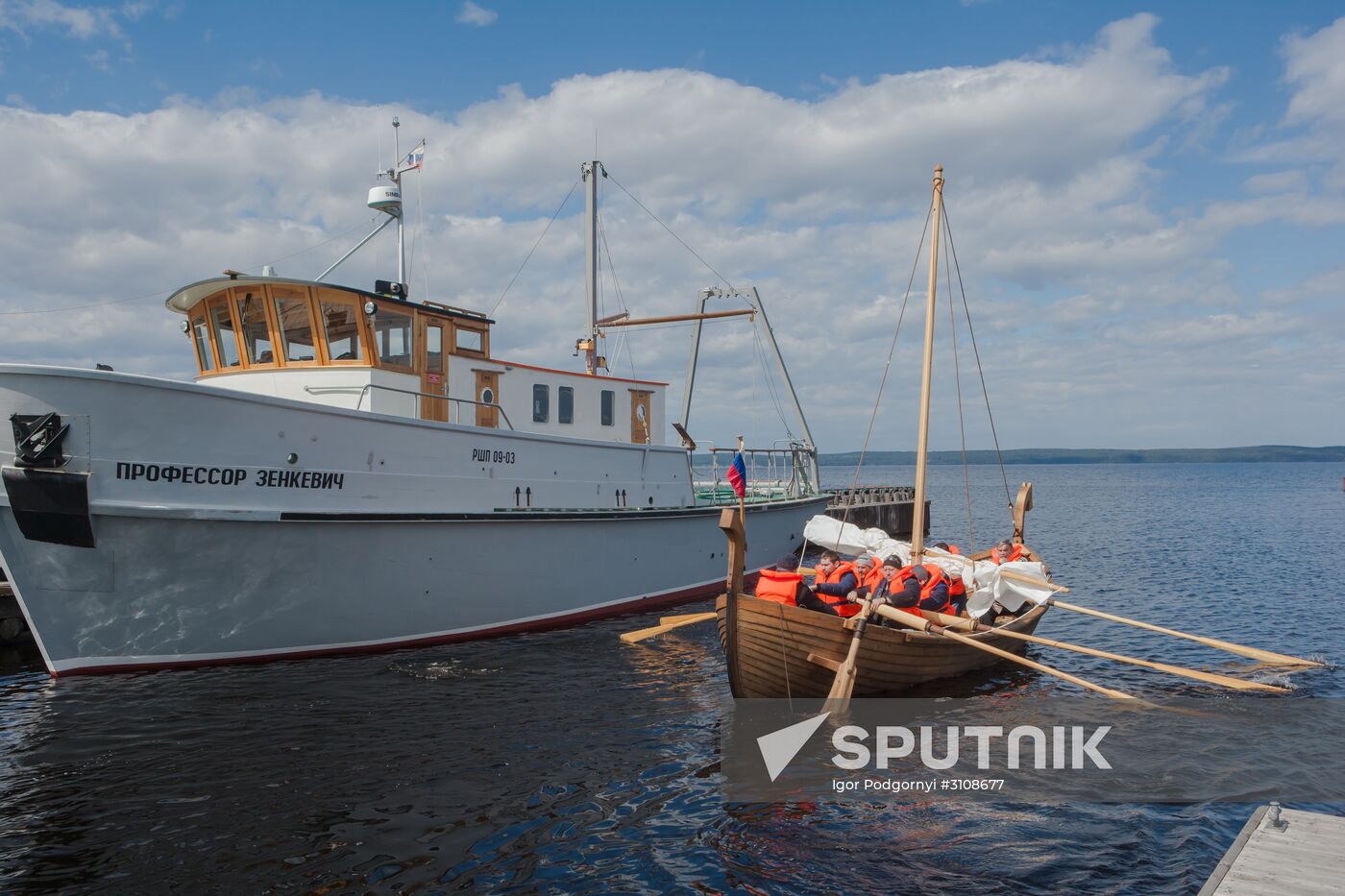Varyag wooden ship building wharf in Petrozavodsk