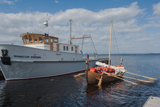 Varyag wooden ship building wharf in Petrozavodsk