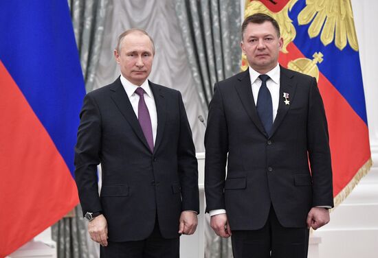 Ceremony to present state awards by Russian President Vladimir Putin in the Kremlin