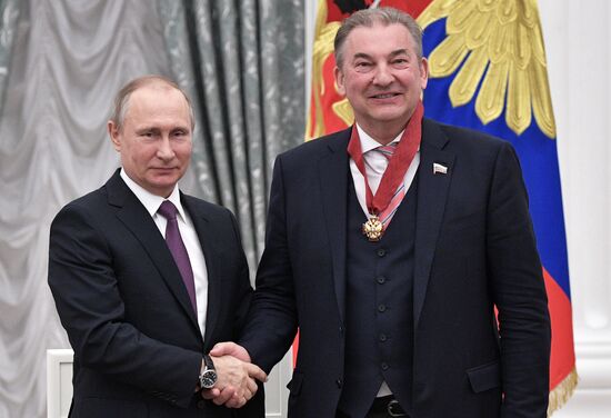 Ceremony to present state awards by Russian President Vladimir Putin in the Kremlin