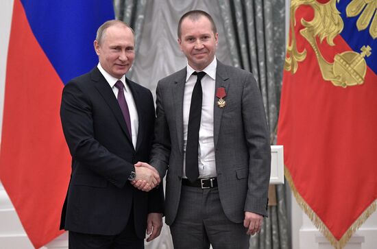 Ceremony to present state awards by Russian President Vladimir Putin in the Kremlin