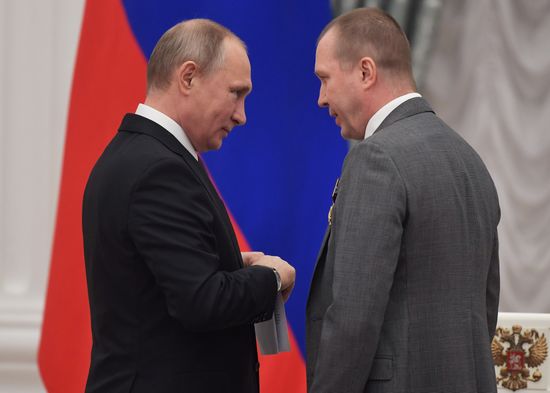 President Vladimir Putin presents state awards at Moscow Kremlin