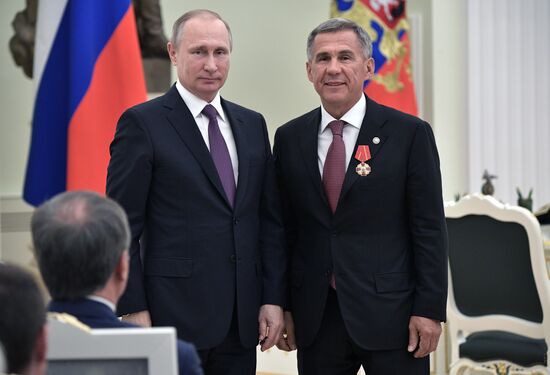 President Vladimir Putin presents state awards at Moscow Kremlin