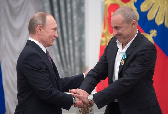 President Vladimir Putin presents state awards at Moscow Kremlin