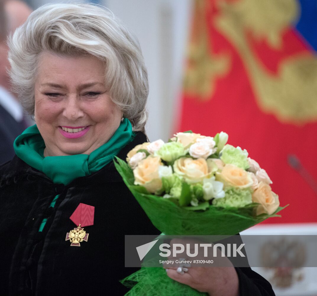 President Vladimir Putin presents state awards at Moscow Kremlin