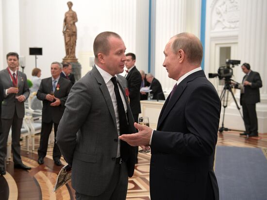 President Vladimir Putin presents state awards at Moscow Kremlin