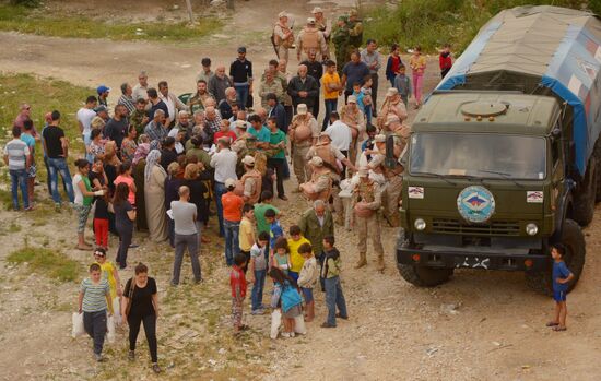 Humanitarian aid distribution in Latakia Governorate, Syria