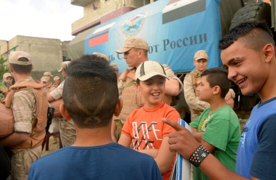 Humanitarian aid distribution in Latakia Governorate, Syria