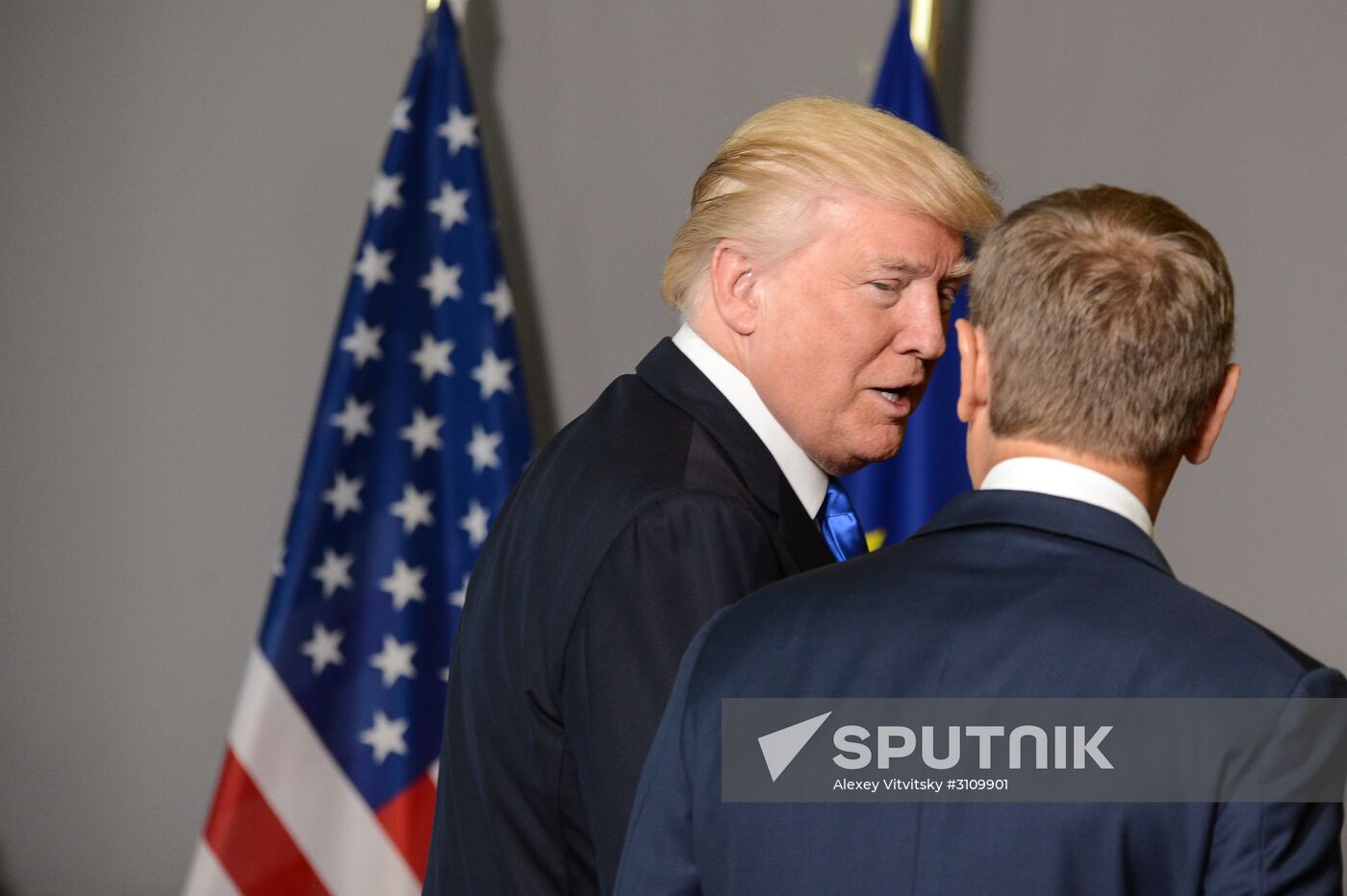 US President Donald Trump meets with EU leaders in Brussels