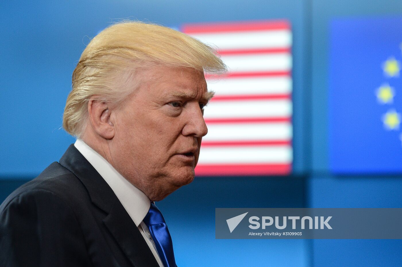 US President Donald Trump meets with EU leaders in Brussels