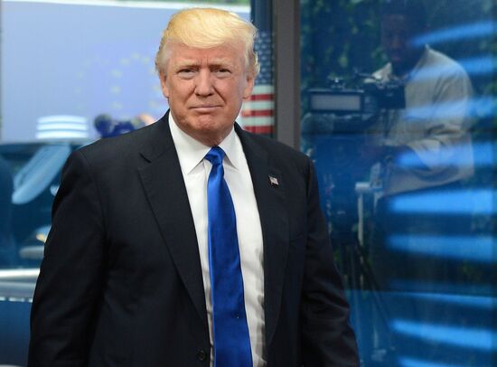 US President Donald Trump meets with EU leaders in Brussels