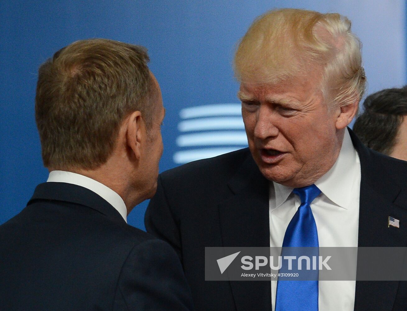 US President Donald Trump meets with EU leaders in Brussels