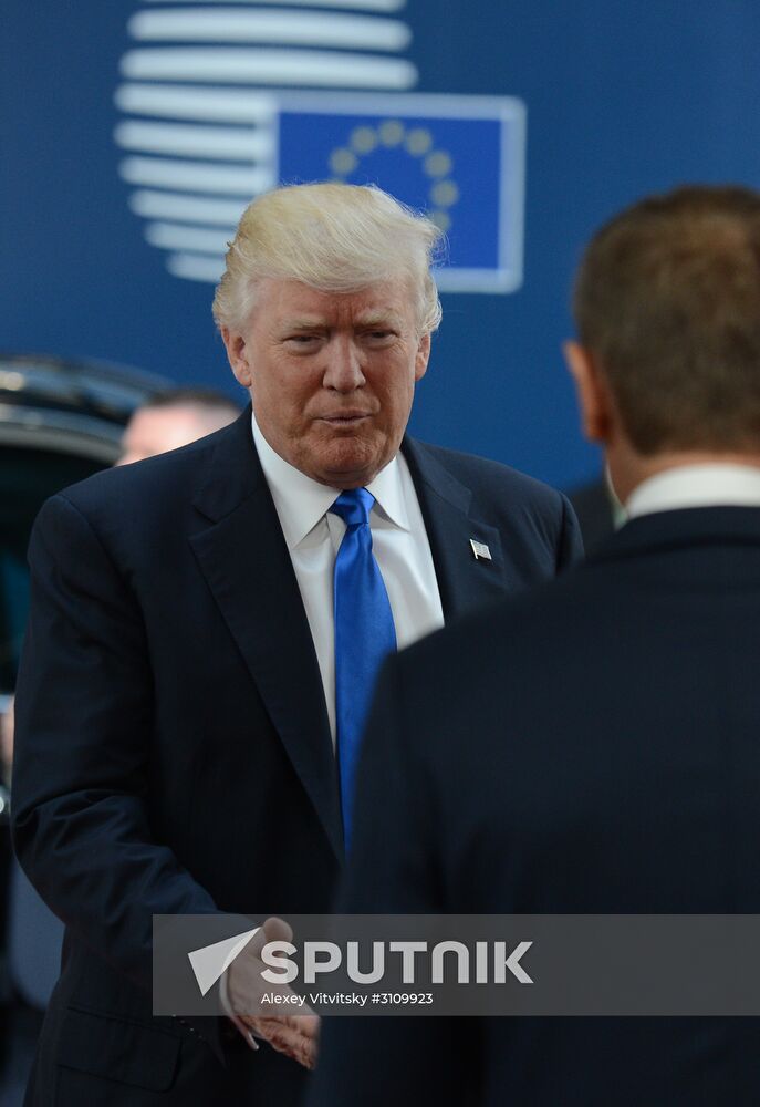 US President Donald Trump meets with EU leaders in Brussels