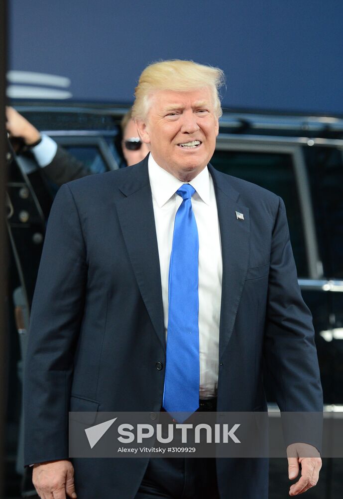 US President Donald Trump meets with EU leaders in Brussels