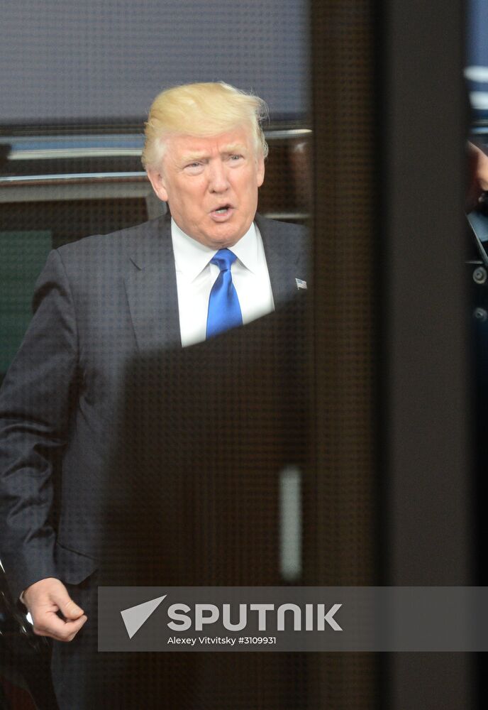 US President Donald Trump meets with EU leaders in Brussels