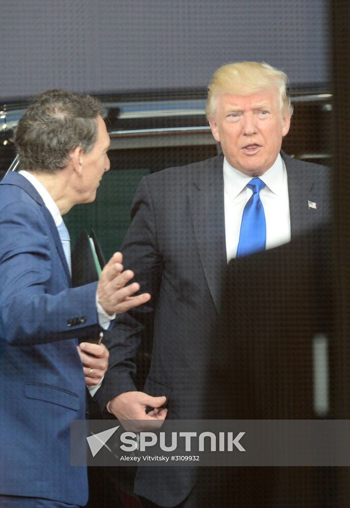 US President Donald Trump meets with EU leaders in Brussels