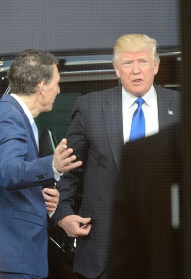 US President Donald Trump meets with EU leaders in Brussels