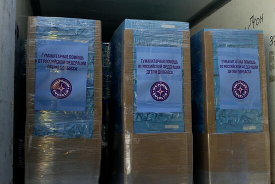 Russia's humanitarian aid convoy arrives in Donetsk