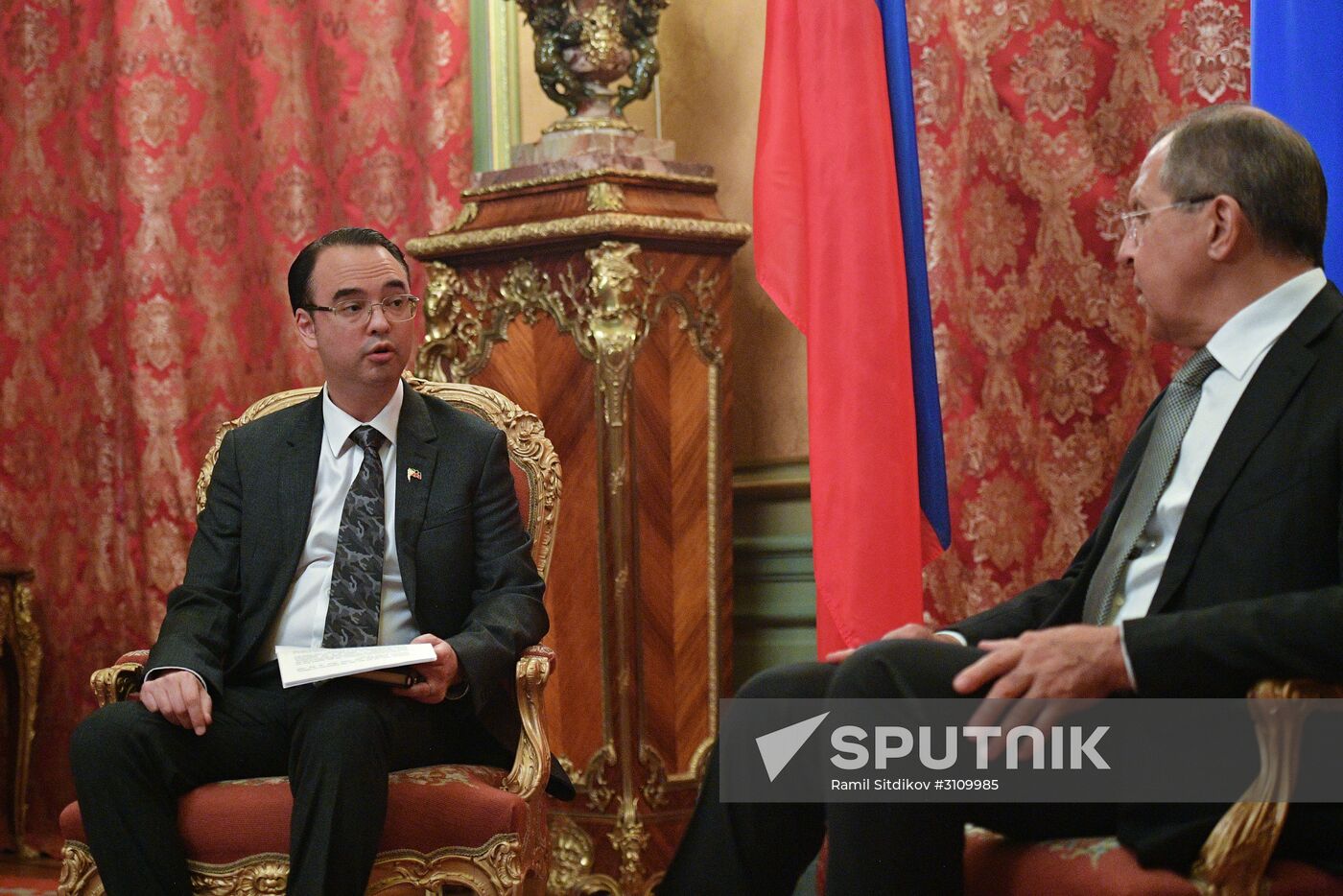 Russian Foreign Minister Sergei Lavrov meets with Secretary of Foreign Affairs of the Philippines Alan Peter Cayetano