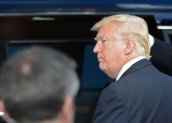 US President Donald Trump meets with EU leaders in Brussels