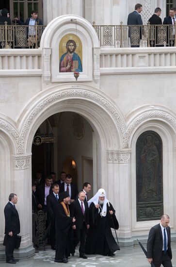 Russian President Vladimir Putin visits Sretensky Monastery