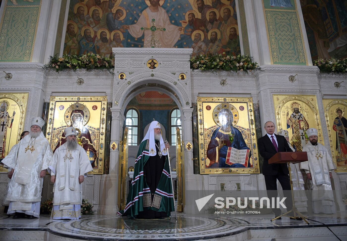 Russian President Vladimir Putin visits Sretensky Monastery