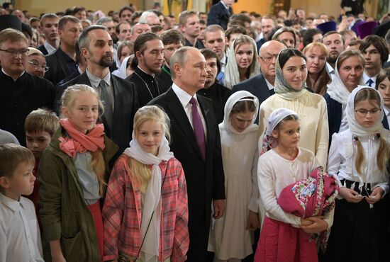 Russian President Vladimir Putin visits Sretensky Monastery