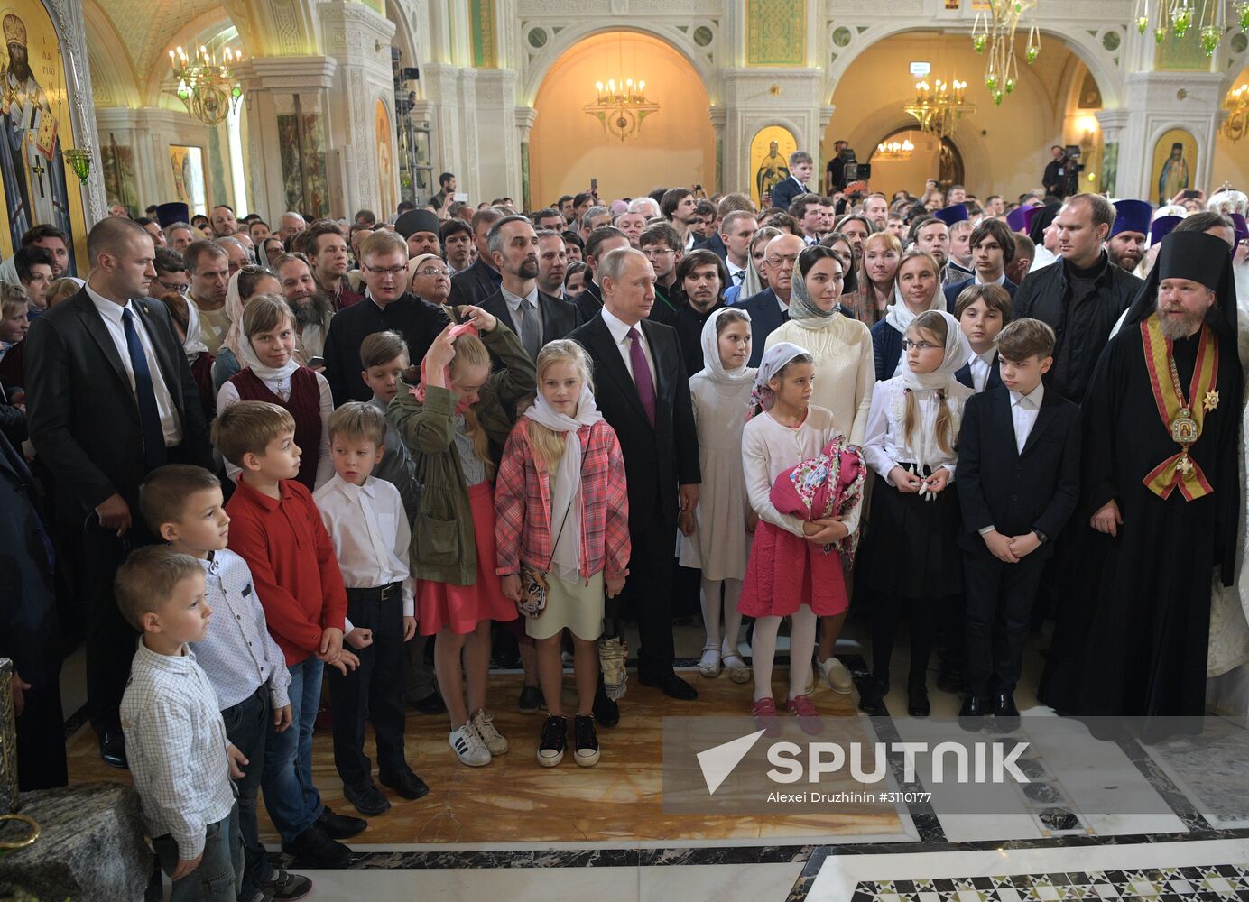 Russian President Vladimir Putin visits Sretensky Monastery