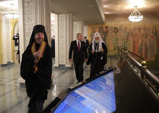 Russian President Vladimir Putin visits Sretensky Monastery