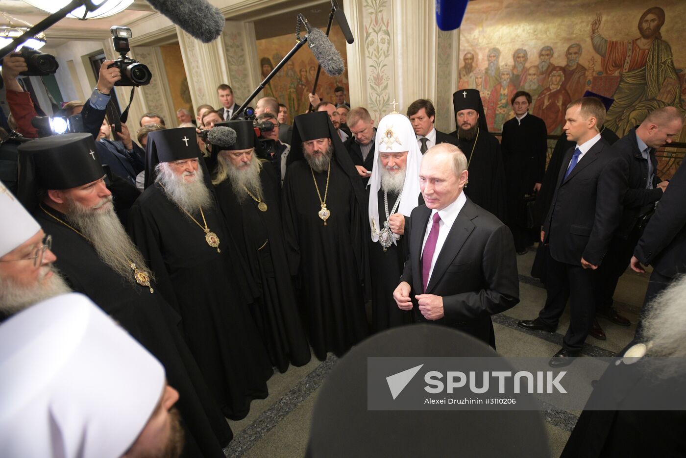 Russian President Vladimir Putin visits Sretensky Monastery