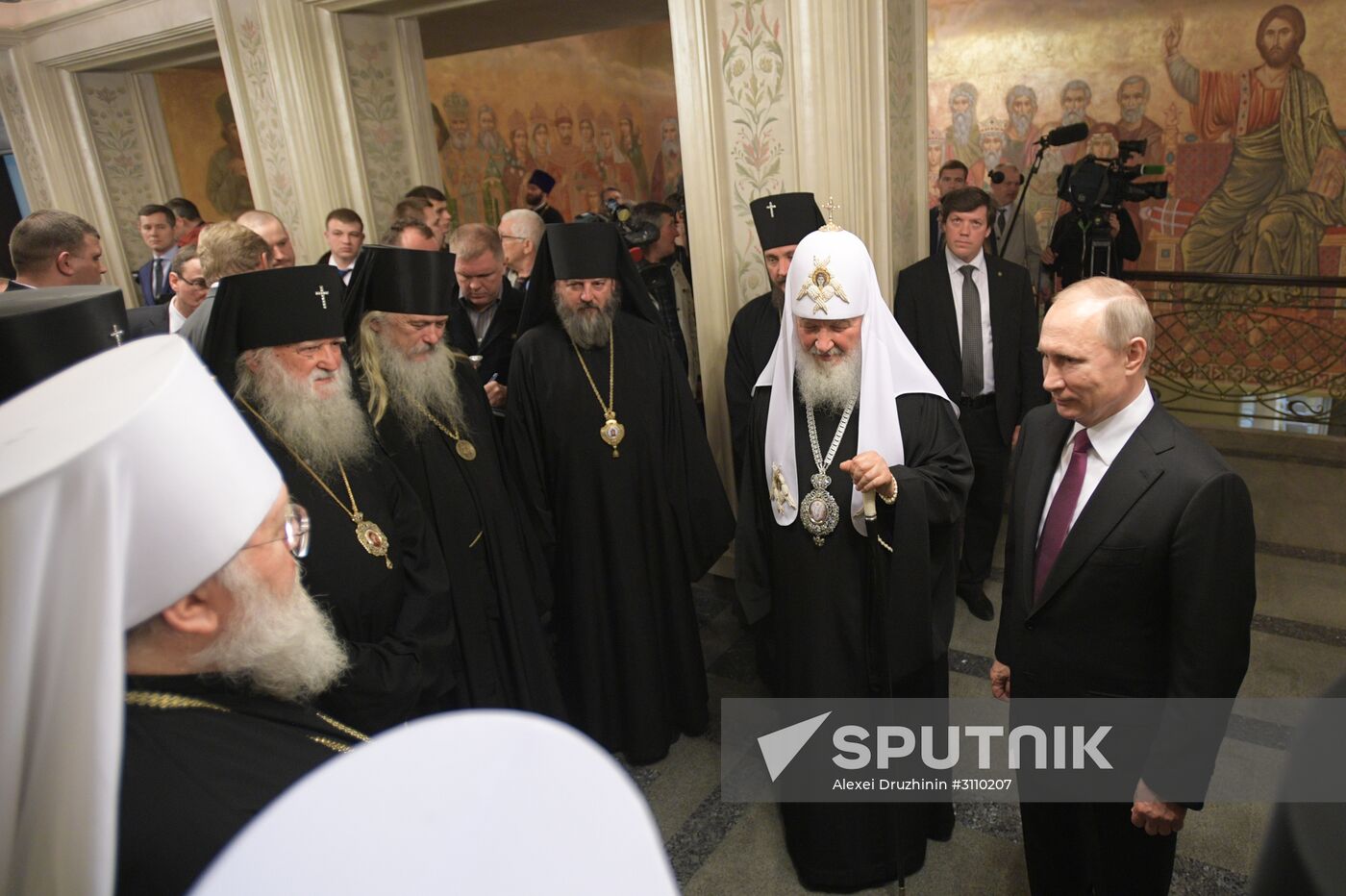 Russian President Vladimir Putin visits Sretensky Monastery