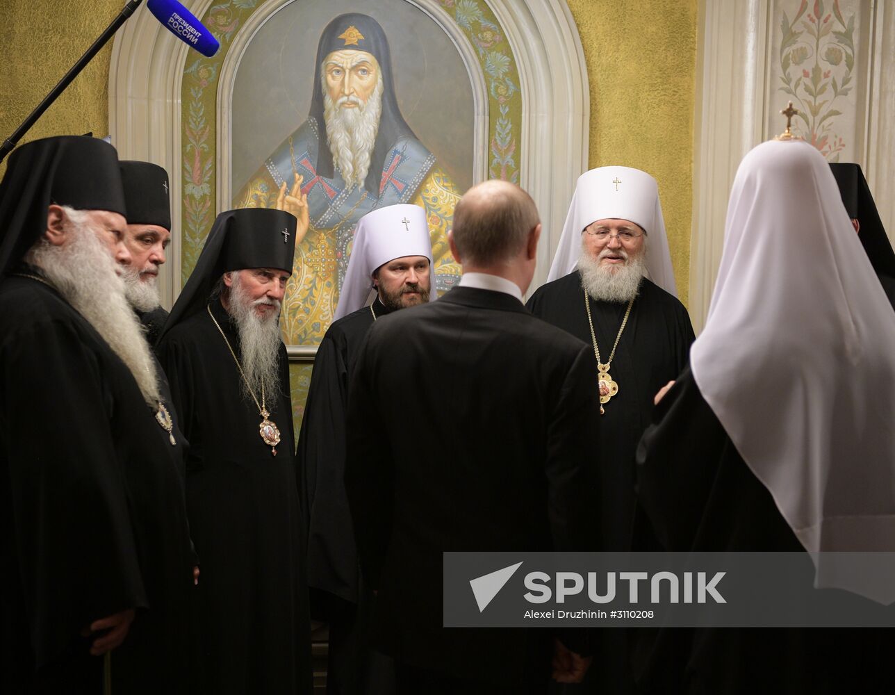 Russian President Vladimir Putin visits Sretensky Monastery