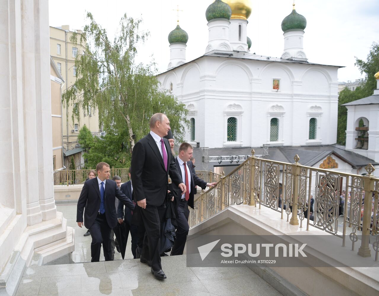 Russian President Vladimir Putin visits Sretensky Monastery