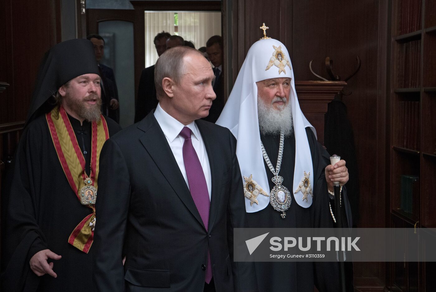 Russian President Vladimir Putin visits Sretensky Monastery
