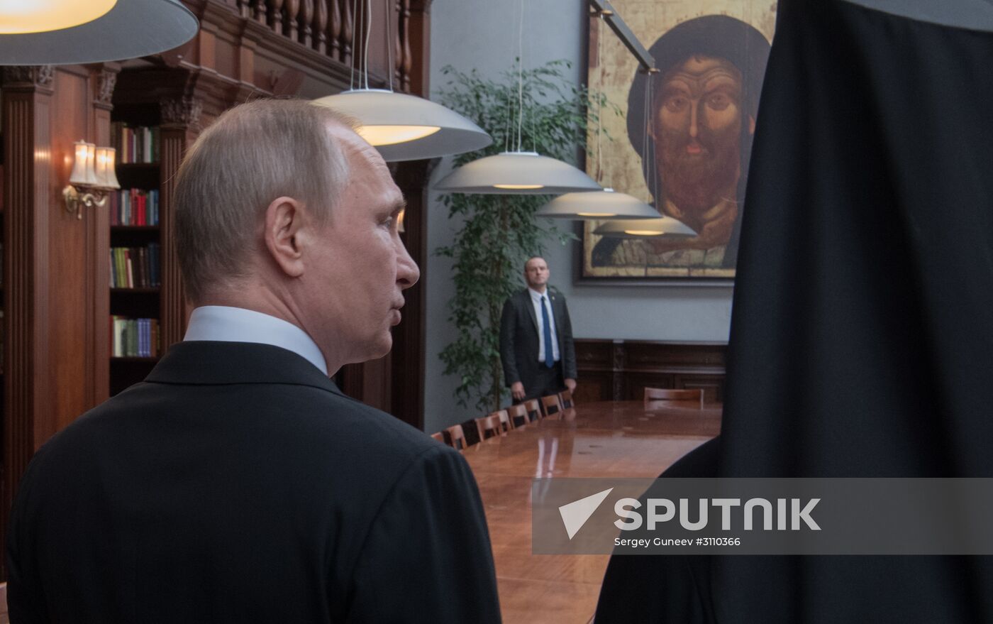 Russian President Vladimir Putin visits Sretensky Monastery