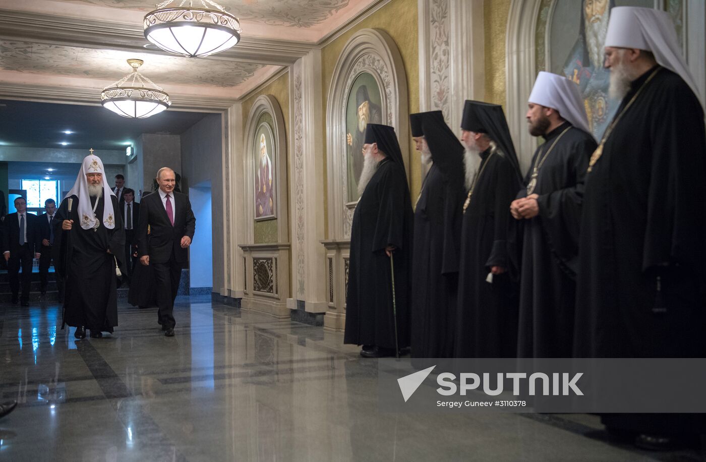 Russian President Vladimir Putin visits Sretensky Monastery