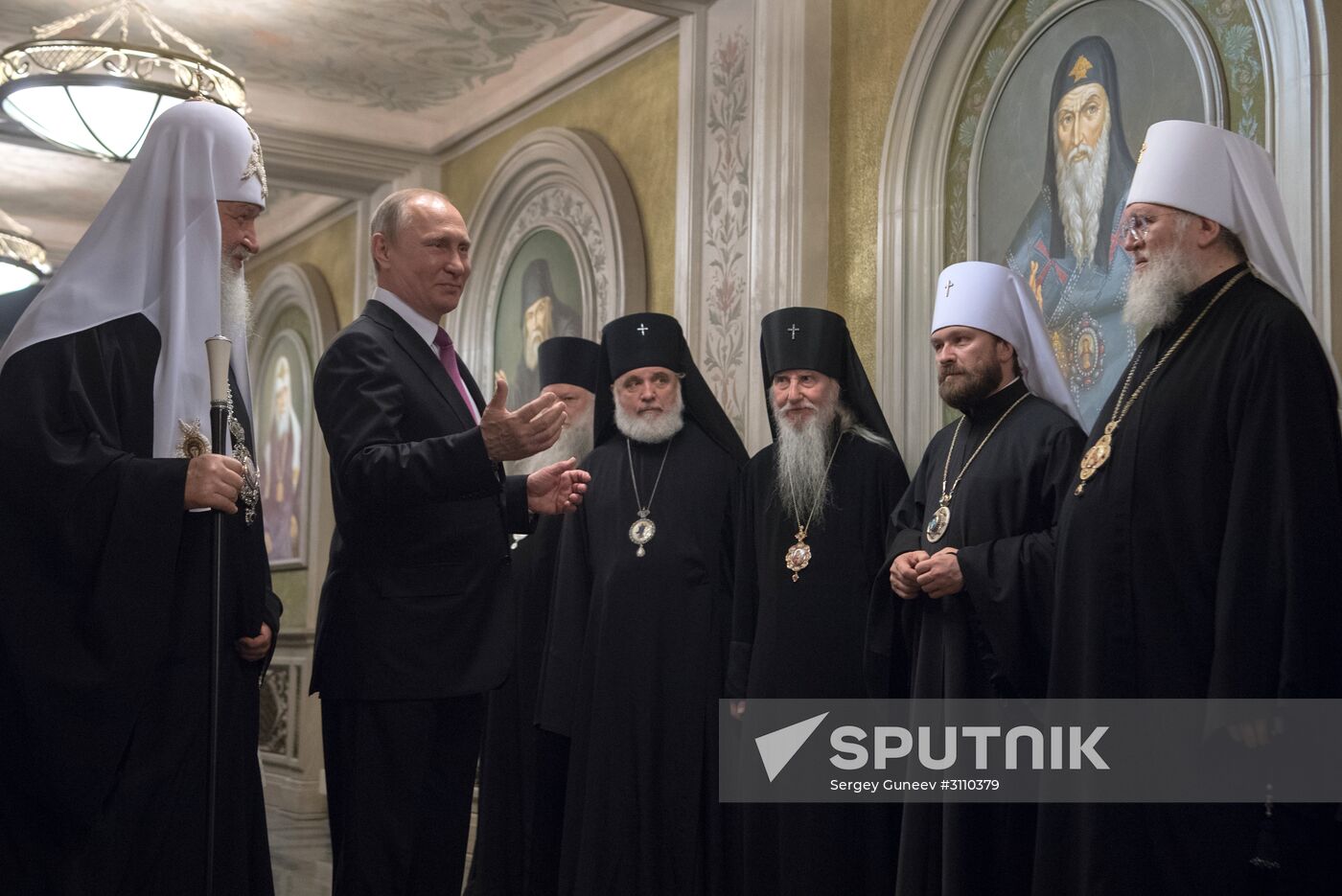 Russian President Vladimir Putin visits Sretensky Monastery