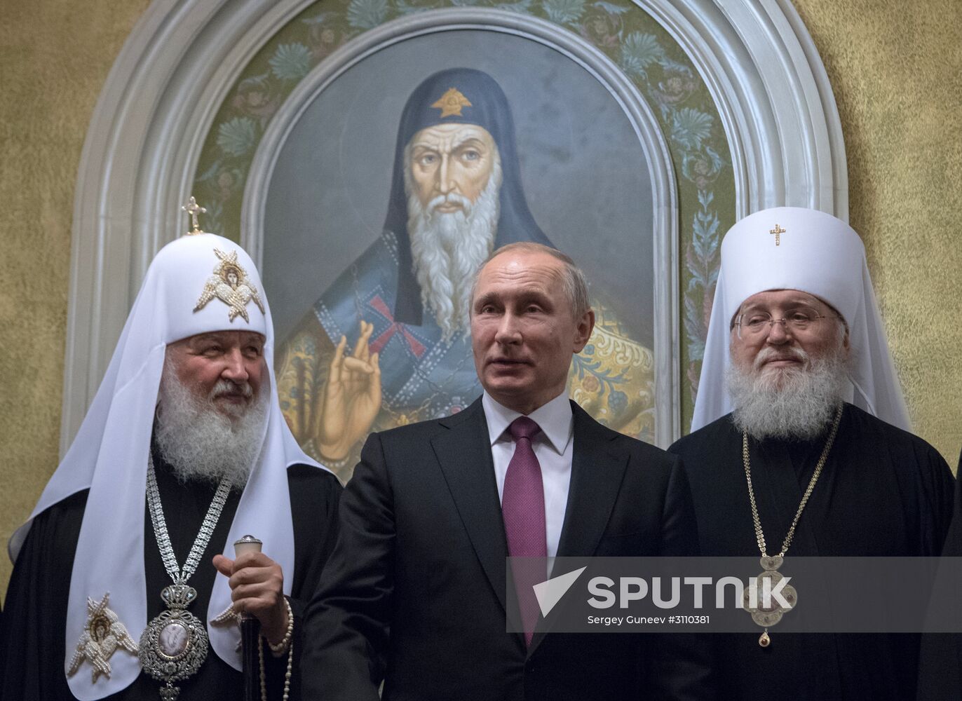 Russian President Vladimir Putin visits Sretensky Monastery