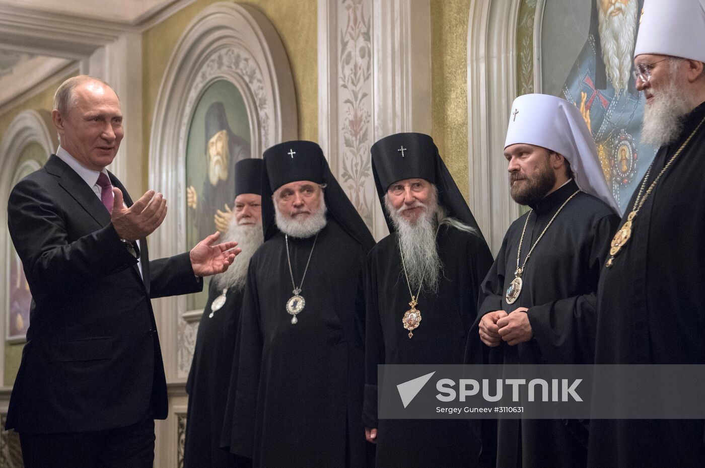 Russian President Vladimir Putin visits Sretensky Monastery