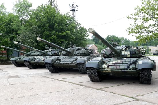 Military equipment display in Ukraine on Europe Day