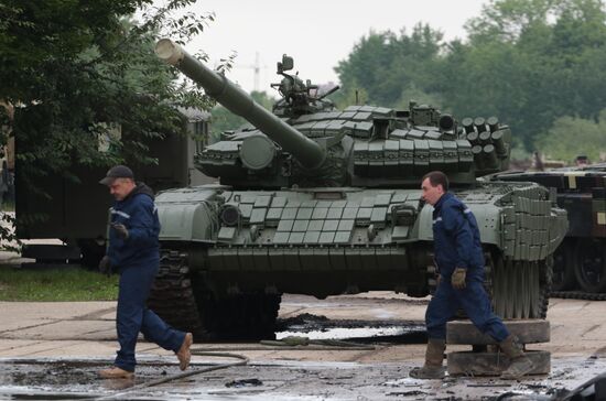 Military equipment display in Ukraine on Europe Day
