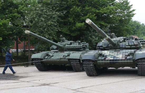 Military equipment display in Ukraine on Europe Day