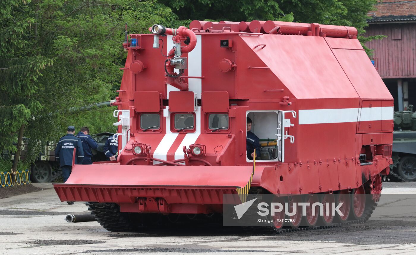 Military equipment display in Ukraine on Europe Day