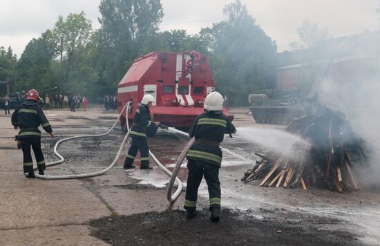 Military equipment display in Ukraine on Europe Day